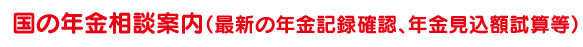 国の年金相談案内（最新の年金記録確認、年金見込額試算等）